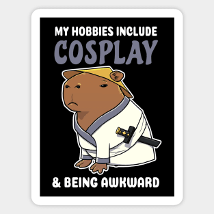 My hobbies include Cosplay and being awkward cartoon Capybara Samurai Magnet